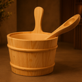 Sauna water bucket and ladle